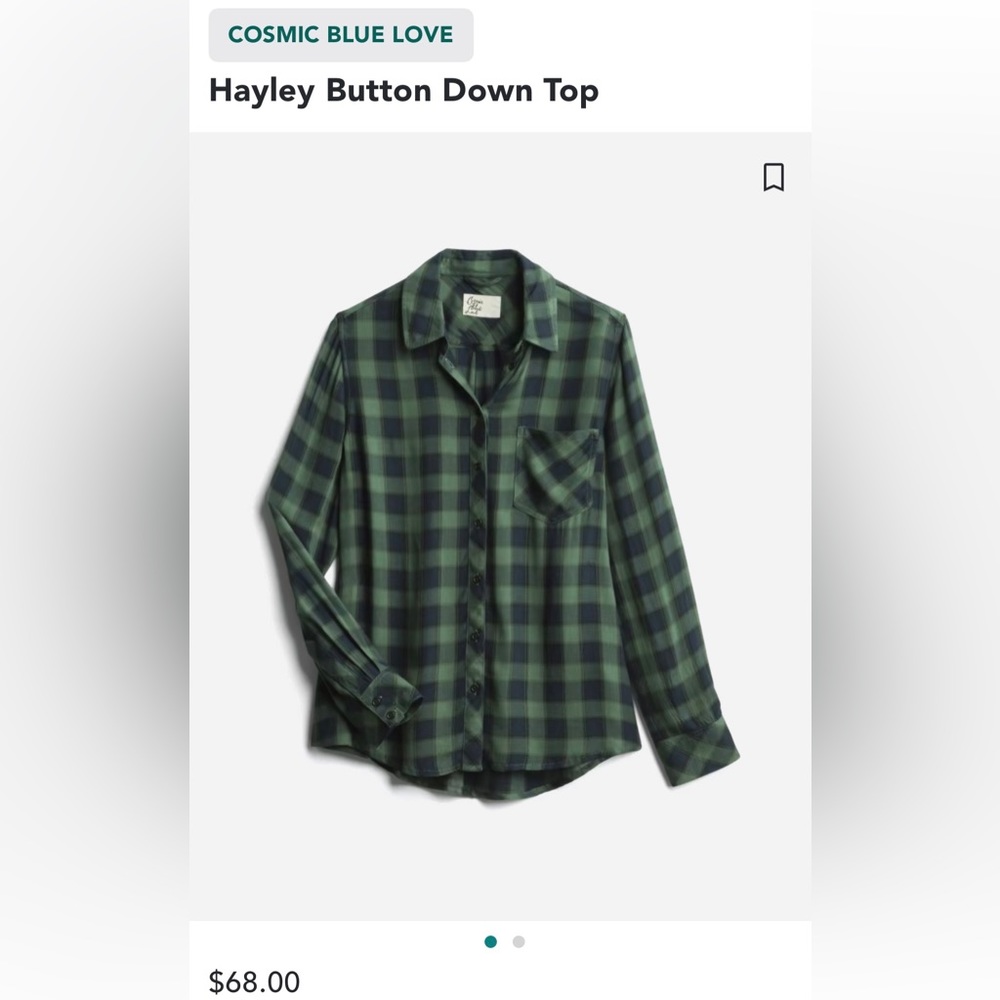 Cosmic Blue Love Haley Button Down Top